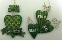 IRISH HEART W/SAYING ORN 2 PC SET